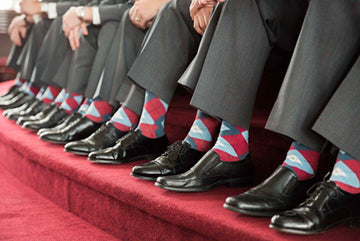 Apple Red and Navy Wedding Socks