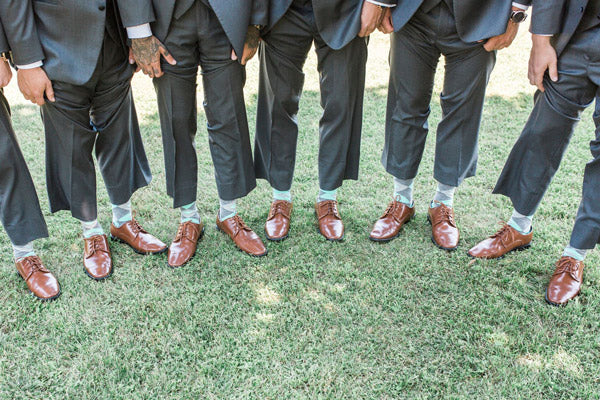 Mint Gray Argyle Men’s Groomsmen Wedding Dress Socks