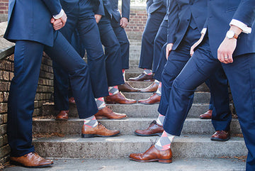 Coral and Gray Wedding Groomsmen Dress Socks