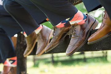 Coral and Navy Groomsmen Wedding Socks