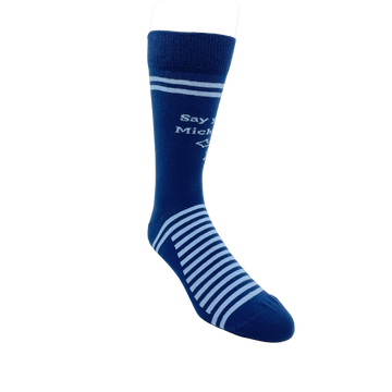 Blue Yes to Michigan Dress Socks