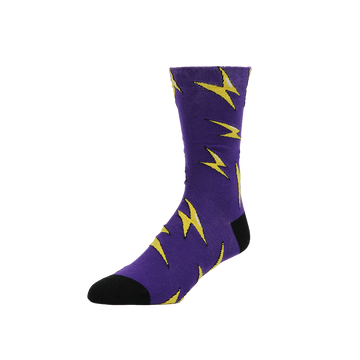 Purple Lightning Bolt Socks U.S Mens 8-12