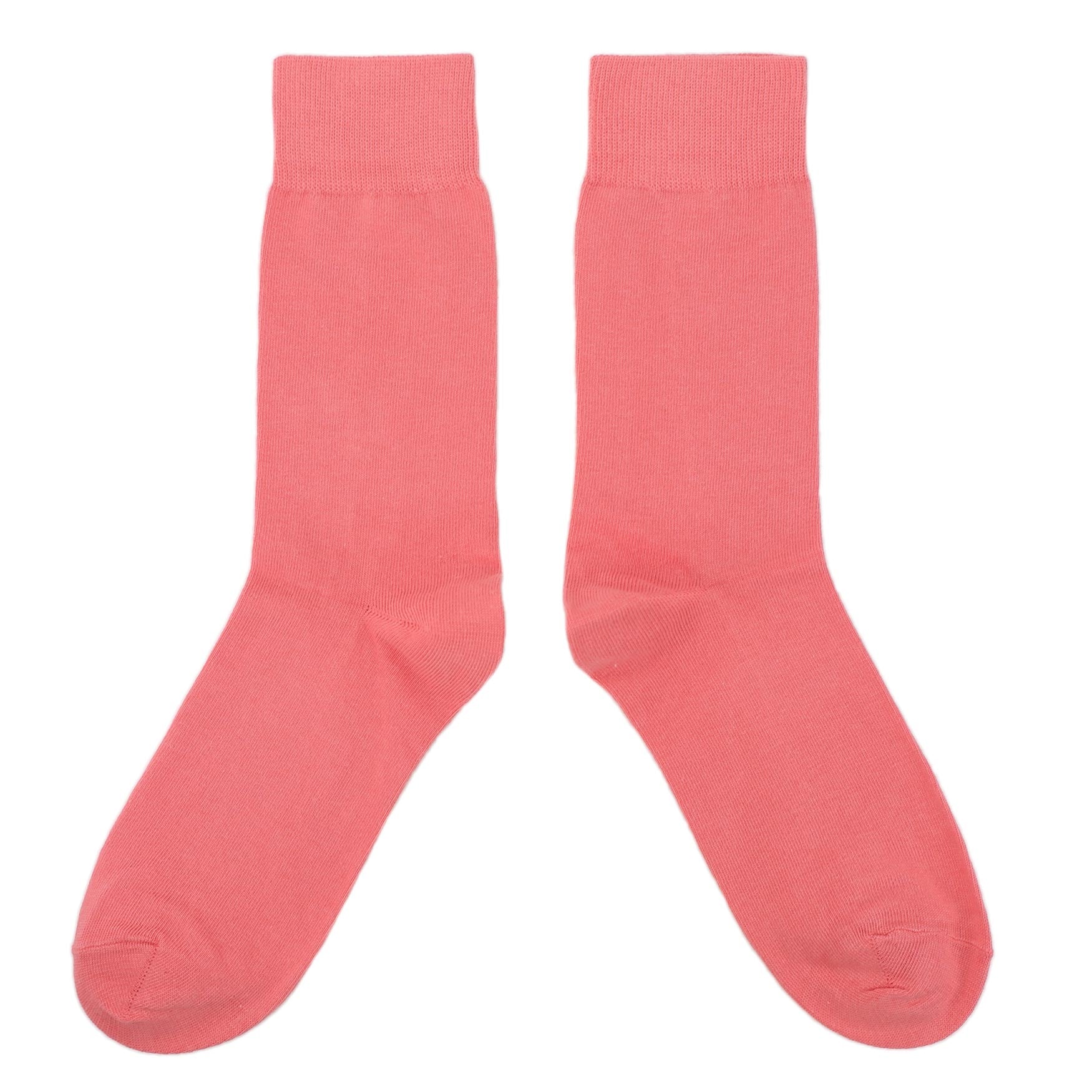 coral-solid-color-mens-dress-socks-boldsocks-overhead