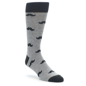 Gray Charcoal Mustache Men’s Dress Socks