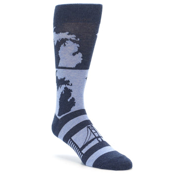 Blue Michigan Socks - Men's Novelty Dress Socks