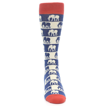 Blue Red Elephants Men's Dress Socks - Men's Size 8-12