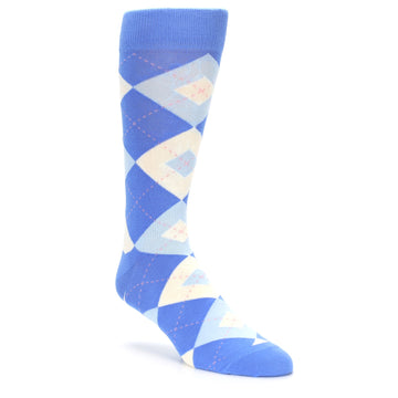 Cornflower Blue Argyle Wedding Groomsmen Socks