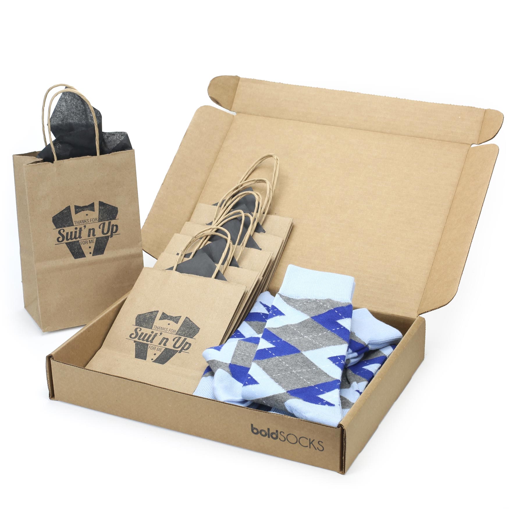 Ice Blue Cobalt Socks in Customizable Groomsmen Wedding Sock Kit