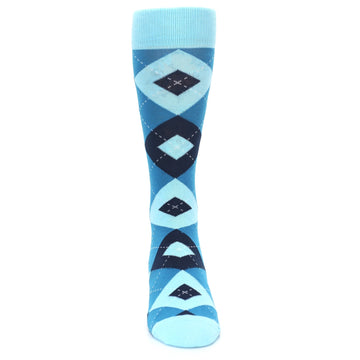 Pacific Teal Pool Navy Argyle Men’s Dress Socks