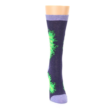 Purple Green Kale Socks - Women's Novelty Socks