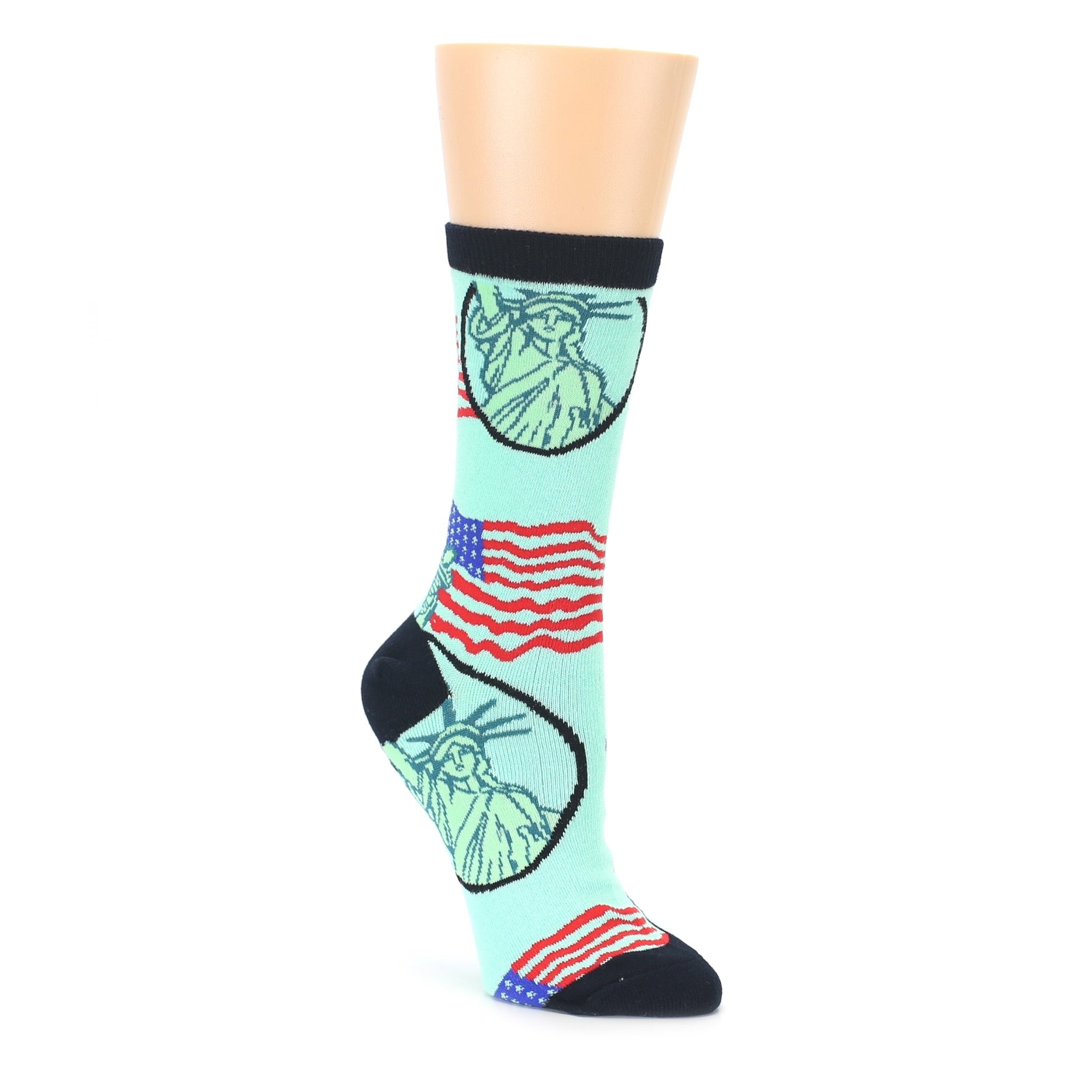 Mint Black Lady Liberty Womens Dress Socks Oooh Yeah Socks