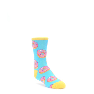 Blue Pink Donut Socks - Kid's Novelty Socks