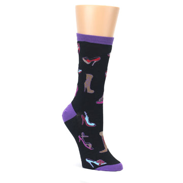 Black Multi Boots and Shoes Socks - Women's Novelty Socks