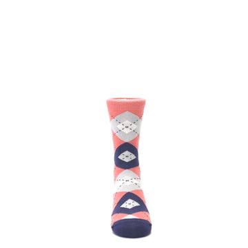 Coral Navy Junior Groomsmen Kid's Dress Socks