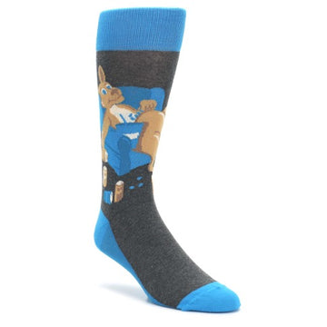 Blue Kangaroo Pouch Potato Men's Dress Socks