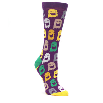 Purple Multi Ghosts Women's Dress Socks