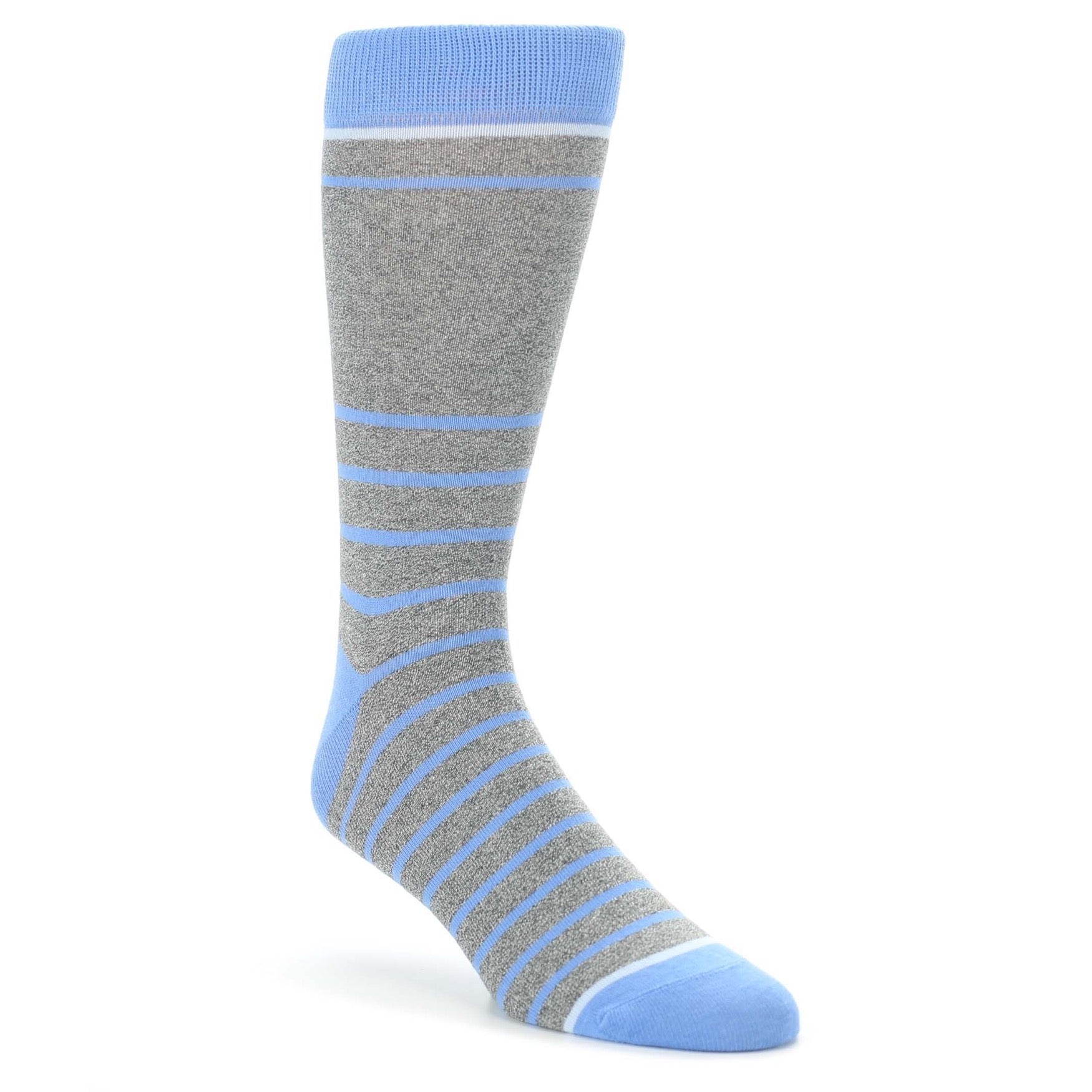 Gray Blue Heathered Stripe Men's Dress Socks U.S. Men's Shoe Sizes 8-12 Gray Blue Heathered Stripe Men's Dress Socks U.S. Men's Shoe Sizes 8-12