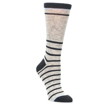 Light Gray Heathered Striped Socks - Women's Dress Socks