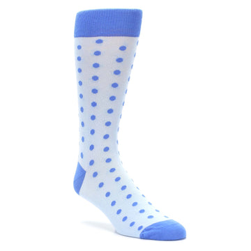 Ice Blue Cornflower Polka Dot Groomsmen Wedding Men’s Dress Socks