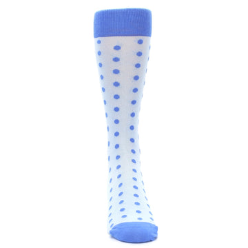 Ice Blue Cornflower Polka Dot Groomsmen Wedding Men’s Dress Socks