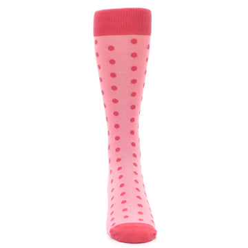 Flamingo Guava Polka Dot Groomsmen Wedding Men’s Dress Socks