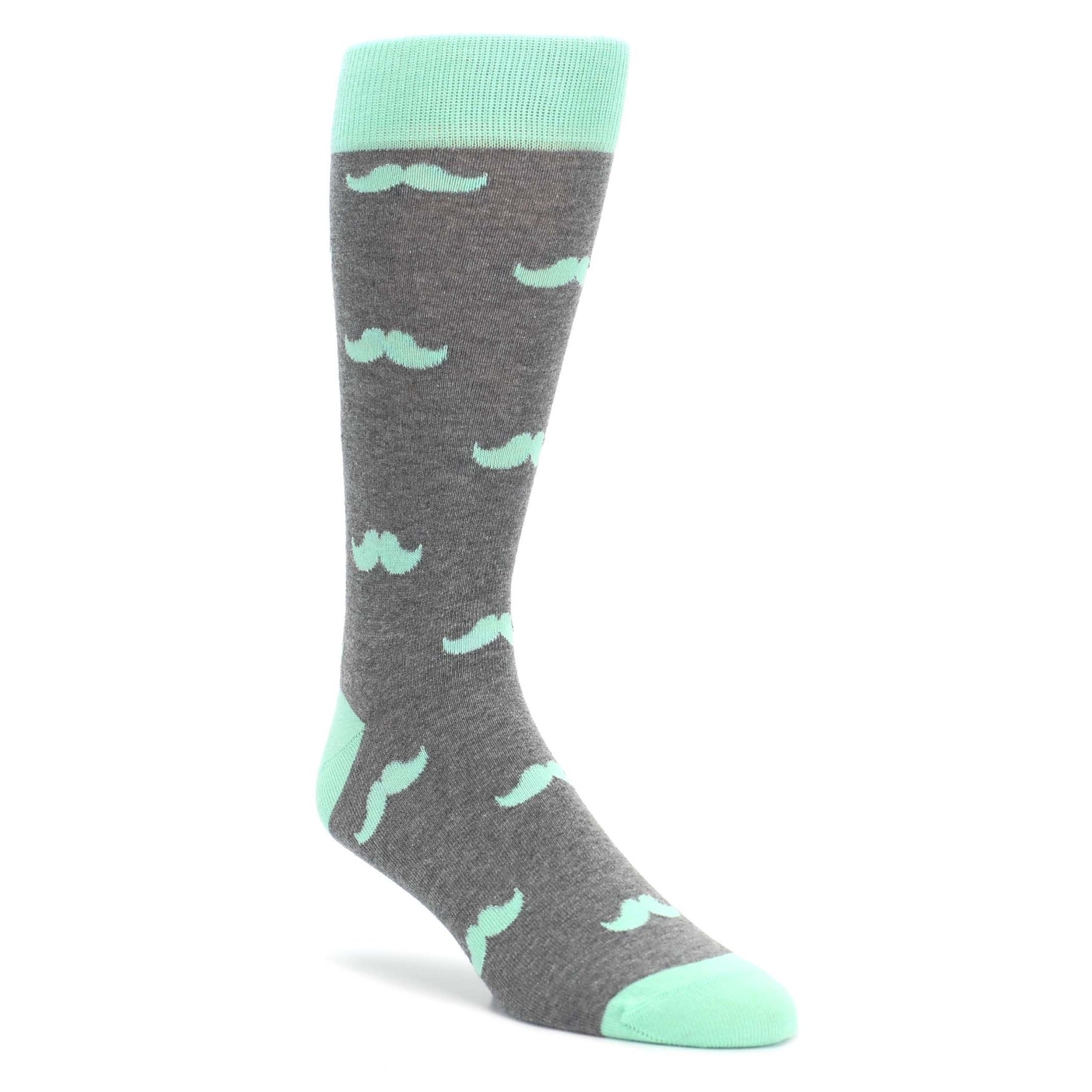 Mint Gray Mustache Groomsmen Wedding Mens Dress Socks U.S. Men's Shoe Sizes 8-12 Mint Gray Mustache Groomsmen Wedding Mens Dress Socks U.S. Men's Shoe Sizes 8-12