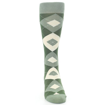 Olive Green Argyle Socks - Men's Dress Socks
