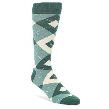 Emerald Green Argyle Men's Dress Socks