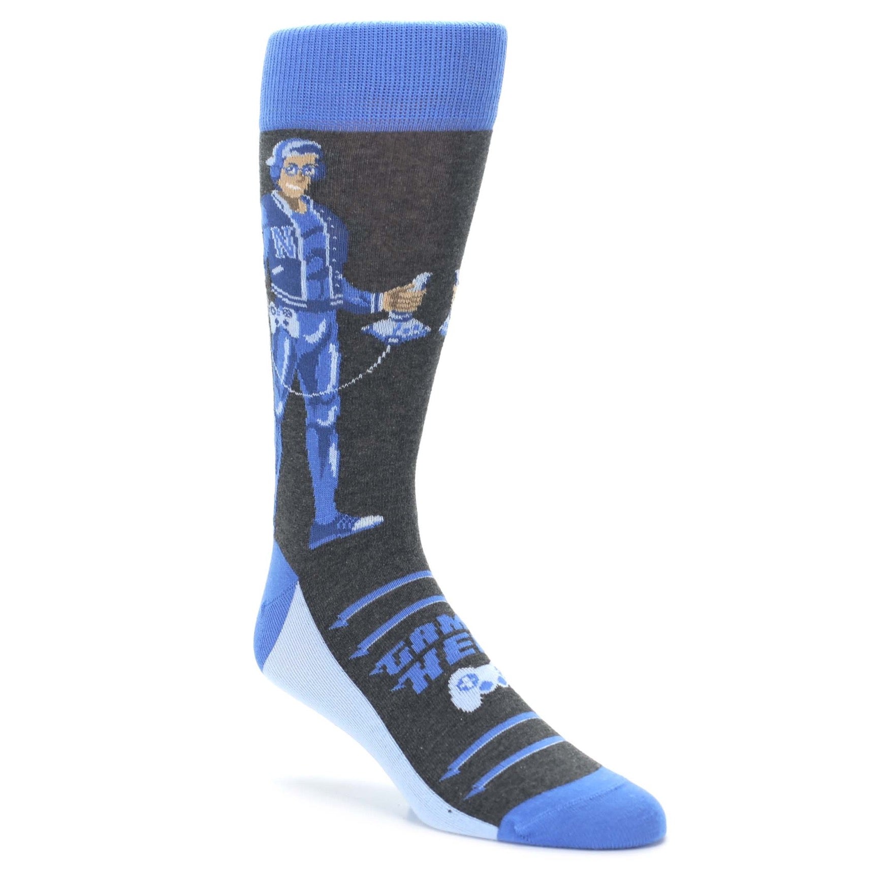 Men's Video Gamer Hero Dress Socks by Statement Sockwear