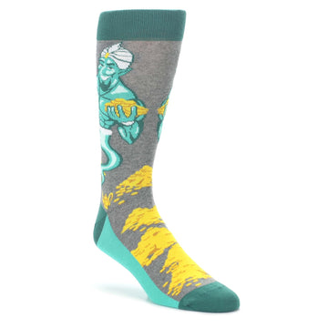 Green-Gray-Genie-Mens-Dress-Socks-Statement-Sockwear