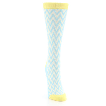 Blue Cream Chevron Jacquard Women's Dress Socks