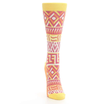 Red Yellow Orange Tribal Pattern Women's Dress Socks