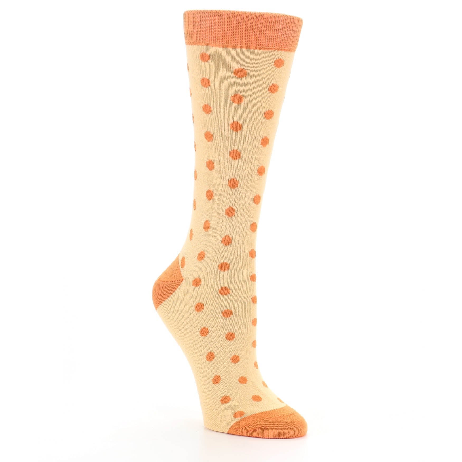 Light Orange Polka Dot Women's Dress Socks