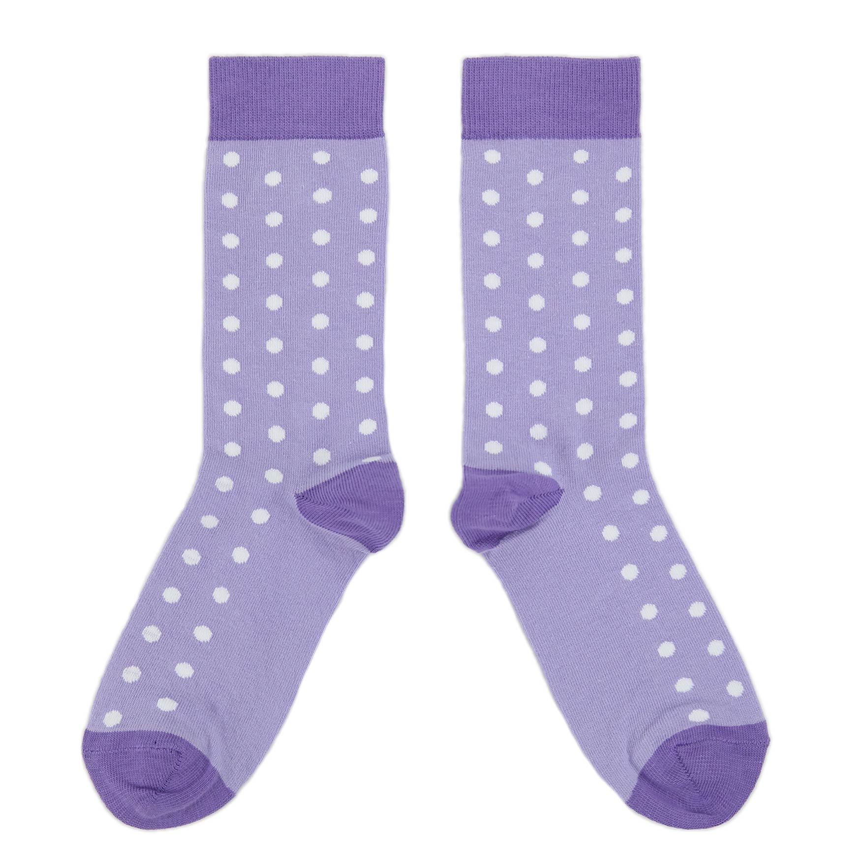 Lilac-Iris-Purple-Polka-Dot-Womens-Dress-Socks-Statement-Sockwear
