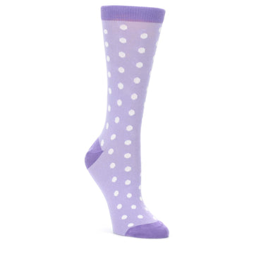 Lilac Iris Purple Polka Dot Women's Dress Socks