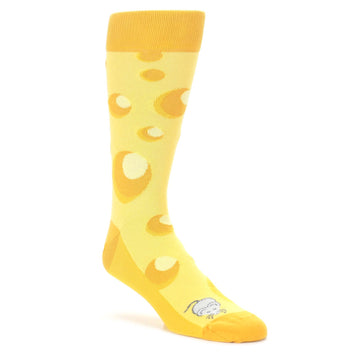 Yellow-Cheesy-Mouse-Mens-Dress-Socks-Statement-Sockwear