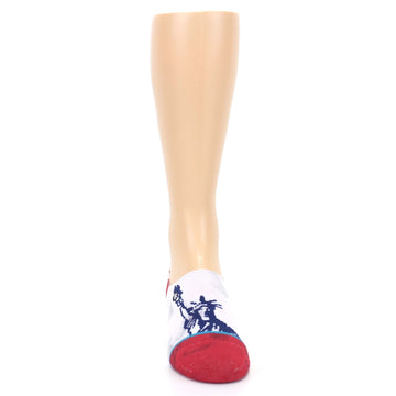 White Blue Red Lady Liberty Socks - Men's No Show Socks