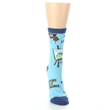 Blue Little Squirrel Bob Ross Socks - Women's Novelty Socks