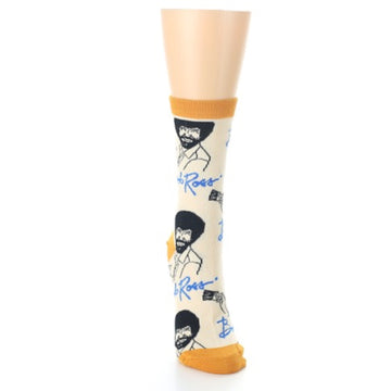 Tan Gold Signature Bob Ross Socks - Women's Novelty Socks