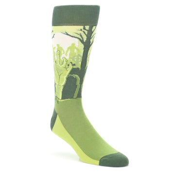 Green-Zombie-Graveyard-Mens-Dress-Socks-Statement-Sockwear