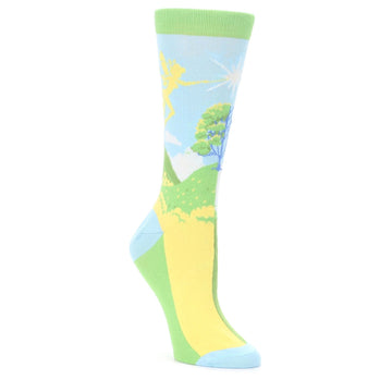 Blue Green Fairy Socks - Women's Novelty Socks