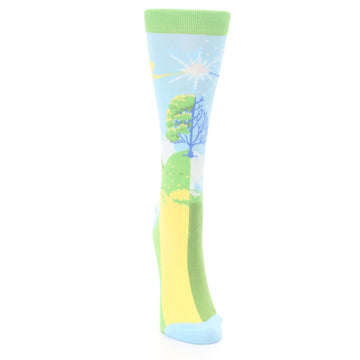 Blue Green Fairy Socks - Women's Novelty Socks