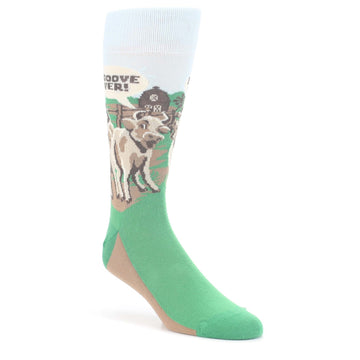 Brown Green Mooove Over Cow Socks - Men's Novelty Dress Socks