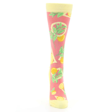 Coral Fruit Lemons Women's Dress Socks