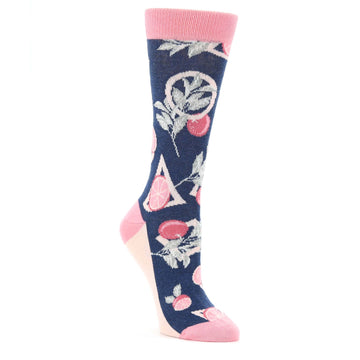 Pink Fruit Grapefruit Women's Dress Socks