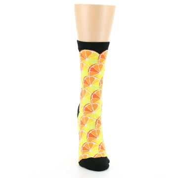 Orange Yellow Black Citrus Fruit Women's Dress Socks