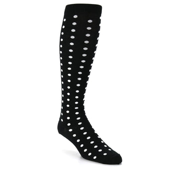 Black White Polka Dot Socks - Men's Over-the-Calf Socks