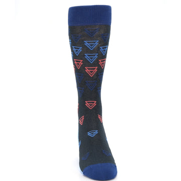 Blue Coral Double Triangle Socks - Men's Dress Socks