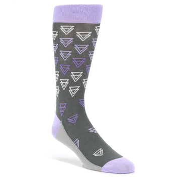 Purple Gray Double Triangle Socks - Men's Dress Socks