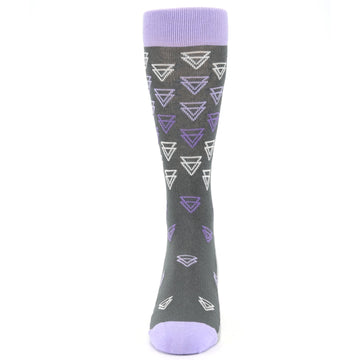 Purple Gray Double Triangle Socks - Men's Dress Socks